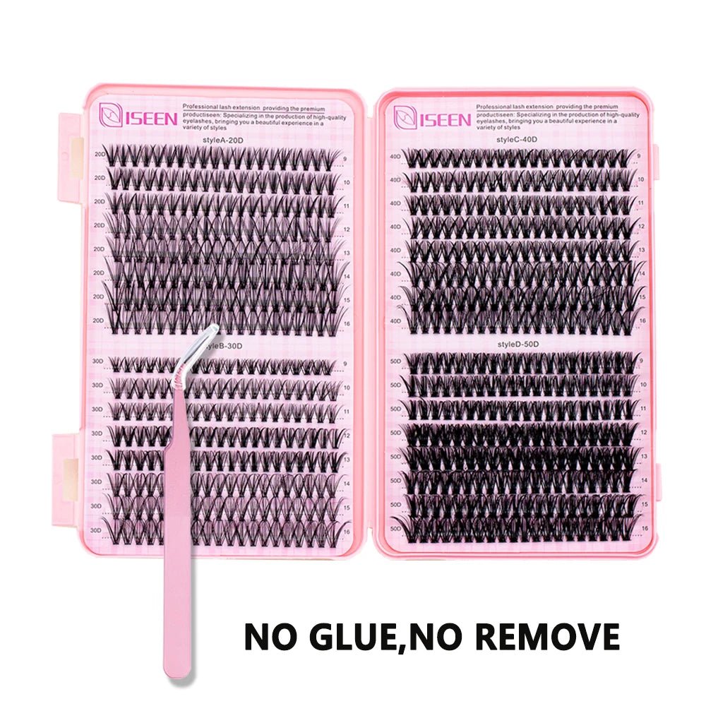 Individual Lashes Cluster C Curl Mix Lash Clusters 3D Wispy DIY Eyelash Extension Resuable Natural Lashes Eyelash Book - ApolloX