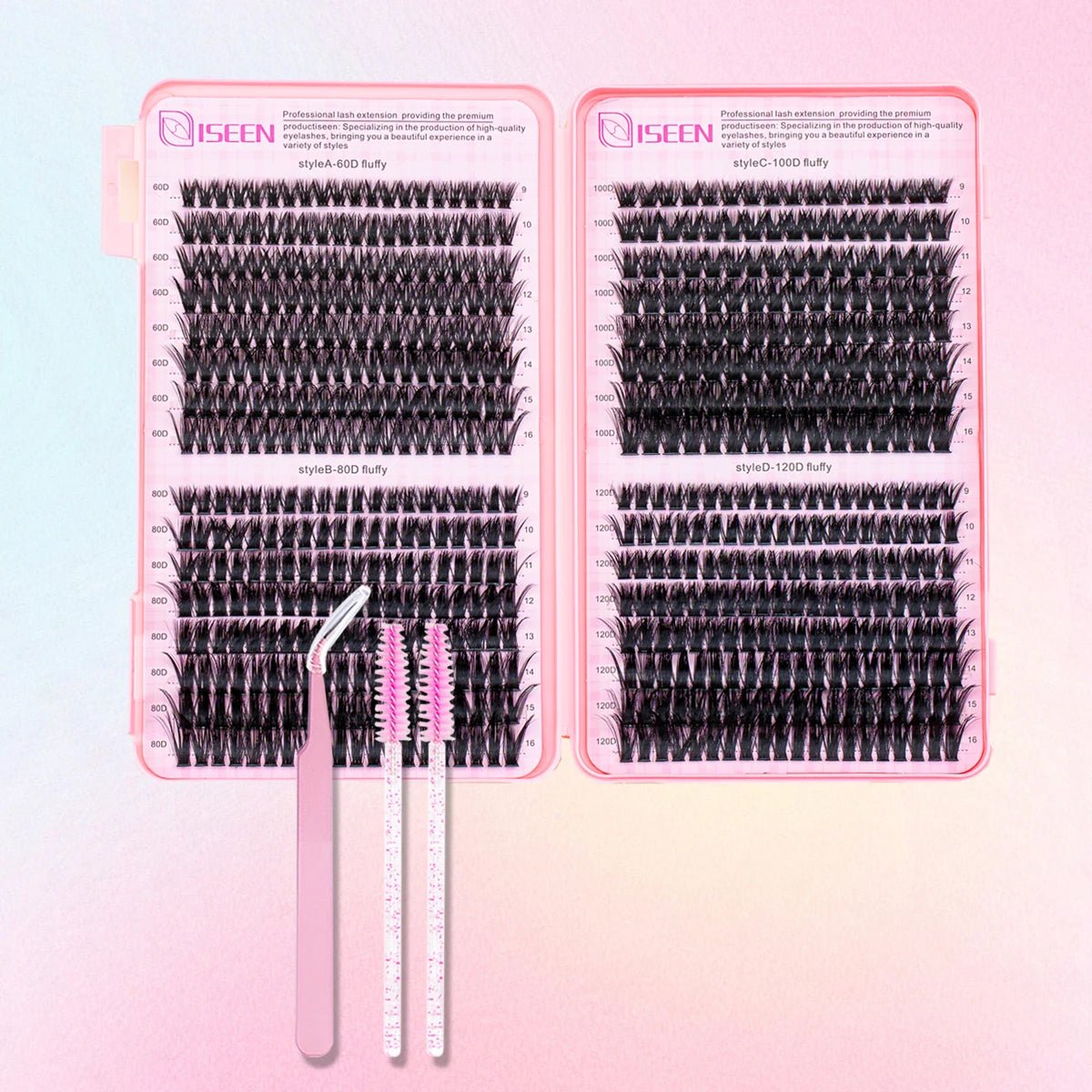 Individual Lashes Cluster C Curl Mix Lash Clusters 3D Wispy DIY Eyelash Extension Resuable Natural Lashes Eyelash Book - ApolloX