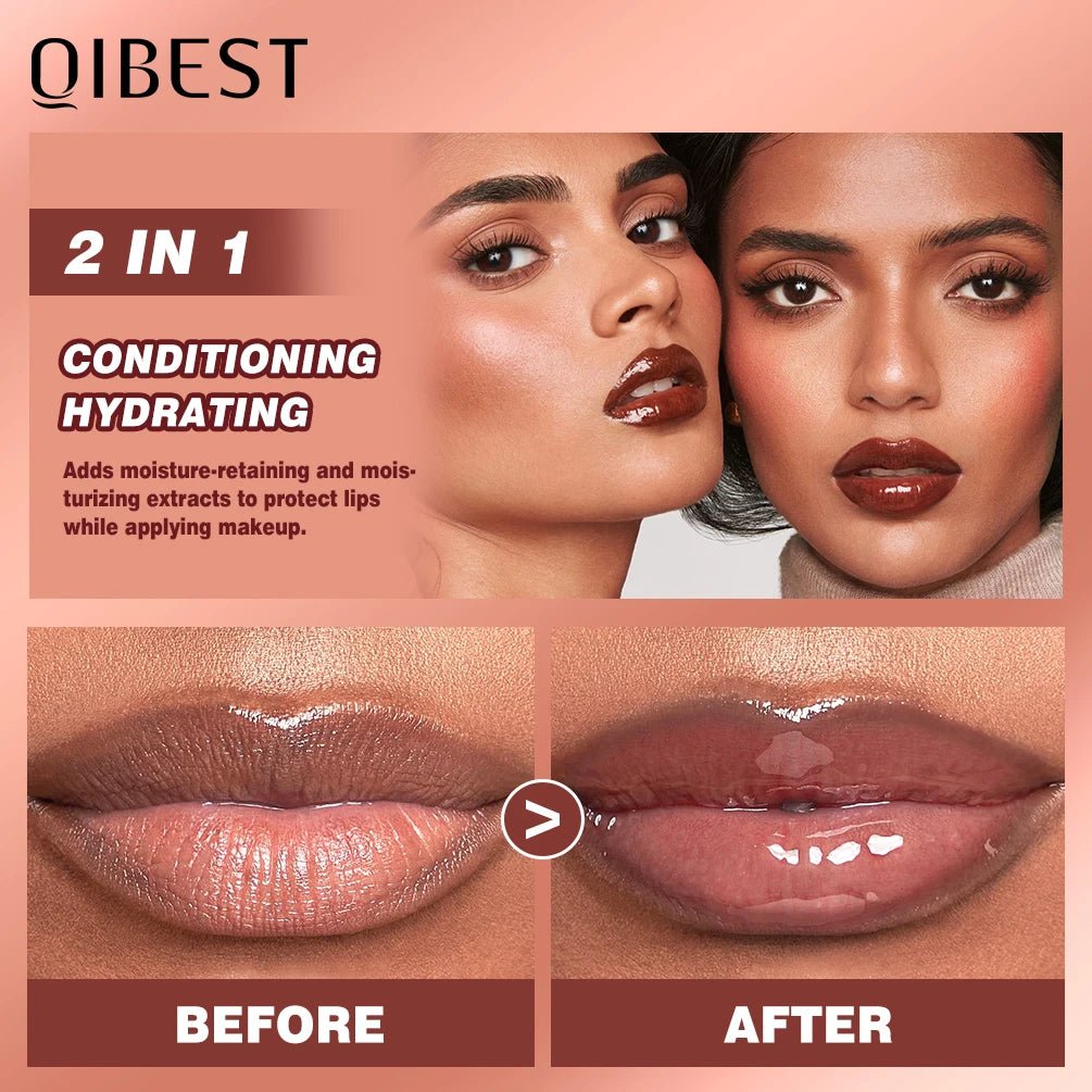 QIBEST Crystal Lip Balm Moisturizing Lip Gloss Oil Jelly Lipgloss Long Lasting Liquid Lipstick Hydrating Tinted Lip Serum Makeup - ApolloX